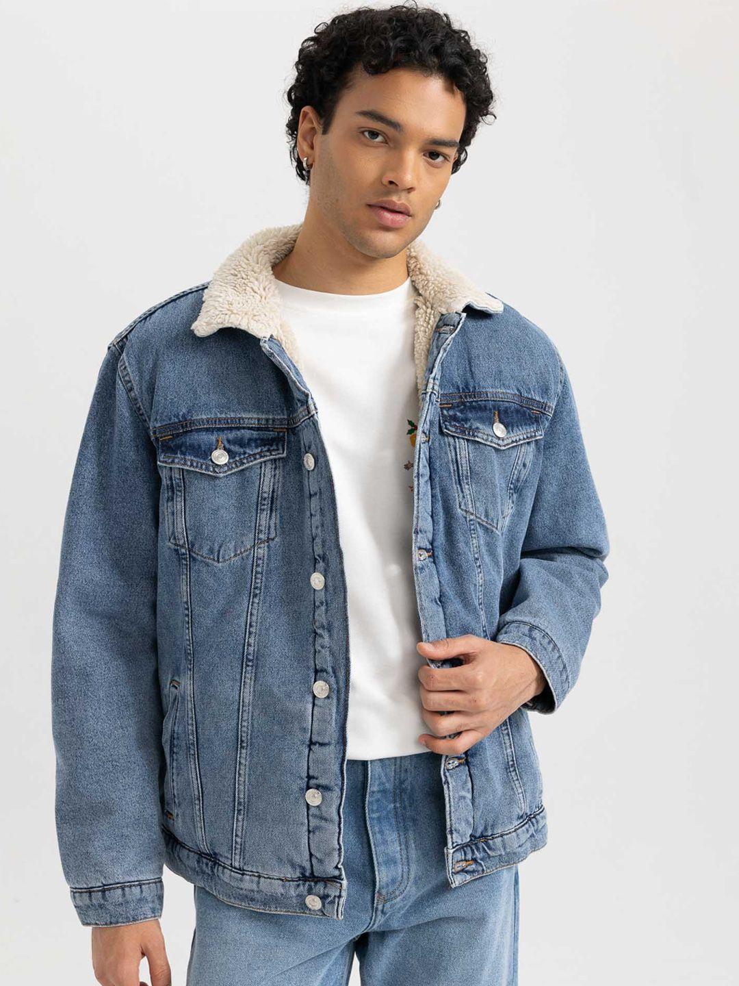 defacto washed pure cotton denim jacket