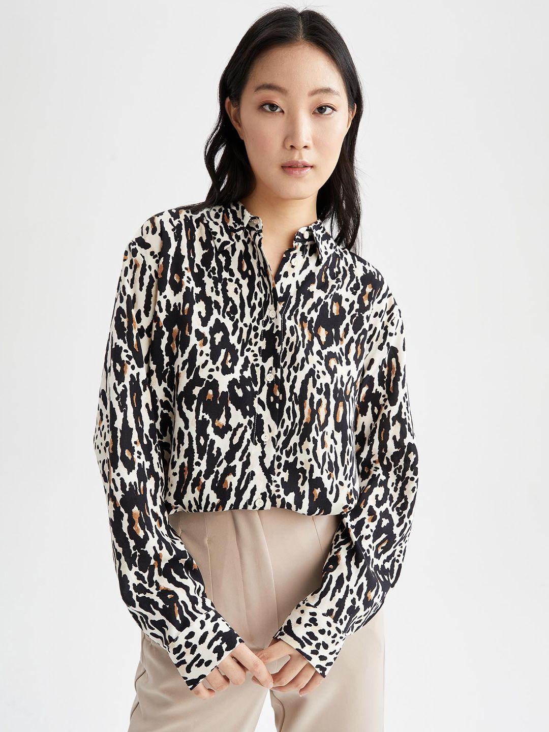 defacto women animal printed casual shirt