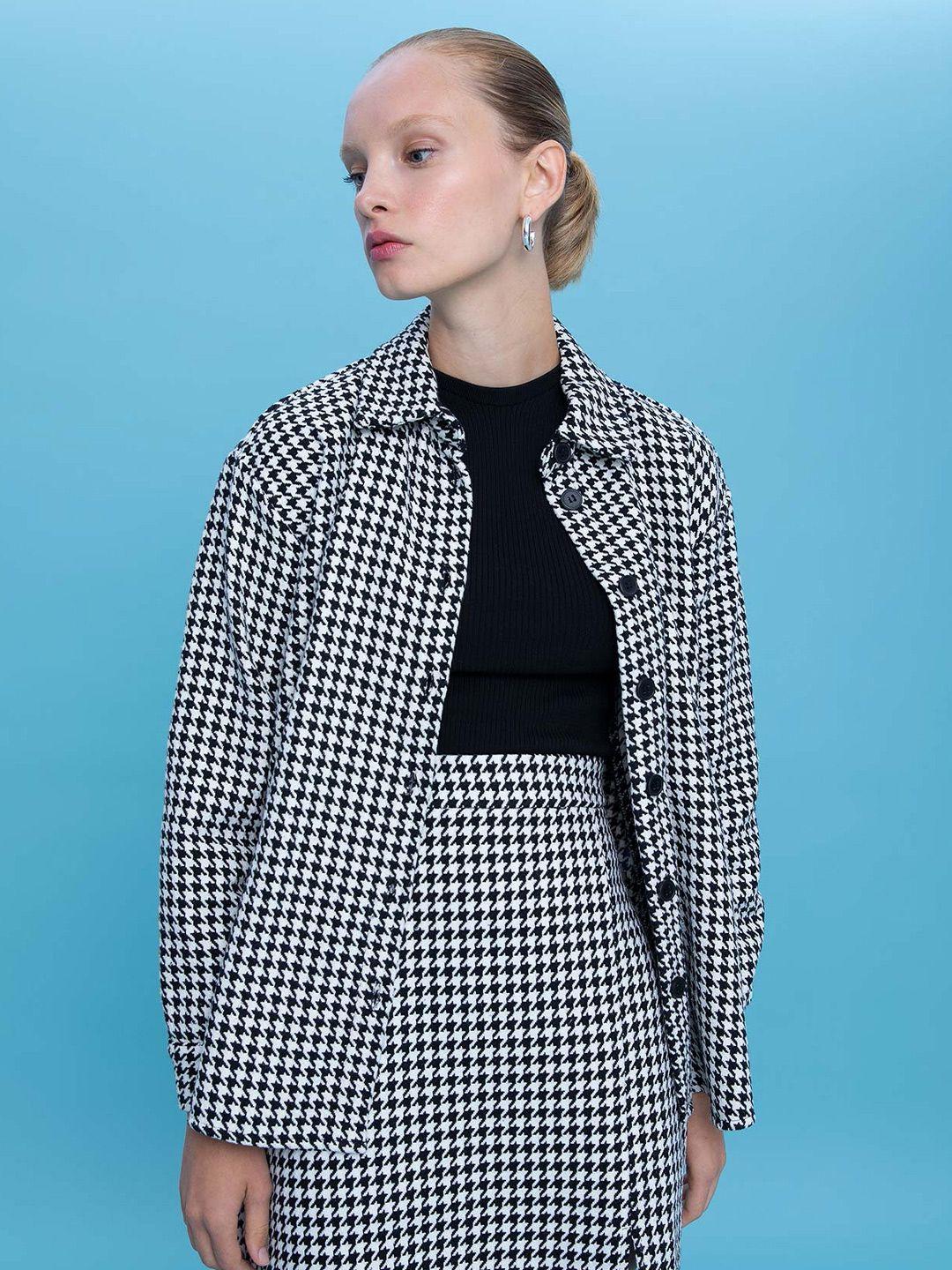 defacto women black gingham checked casual shirt