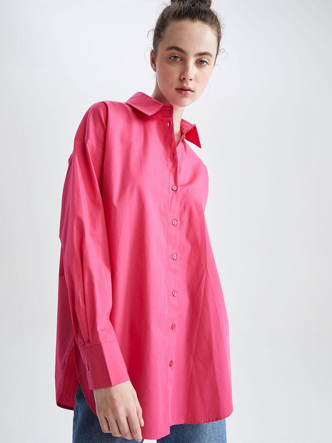 defacto women pink cotton casual shirt