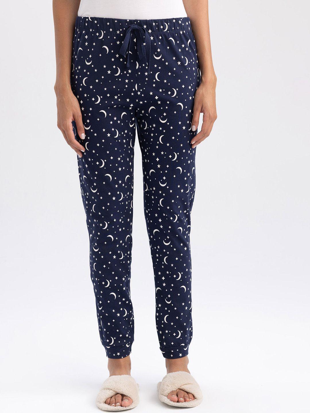 defacto women printed cotton trousers