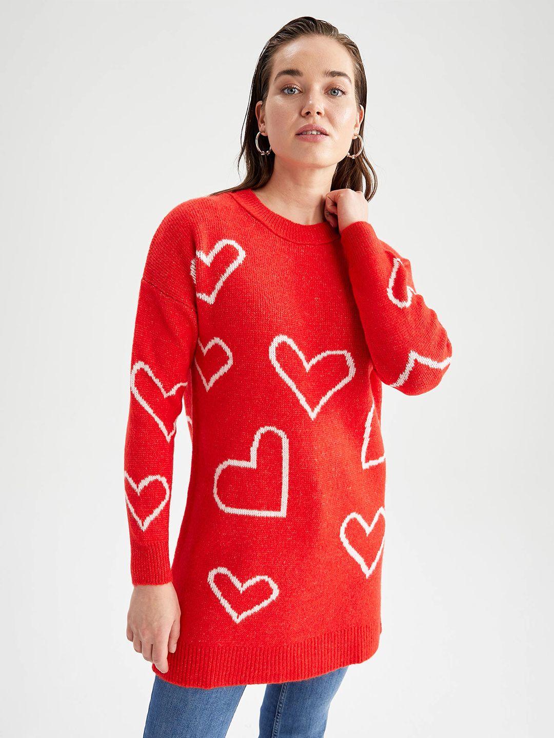 defacto women printed longline pullover