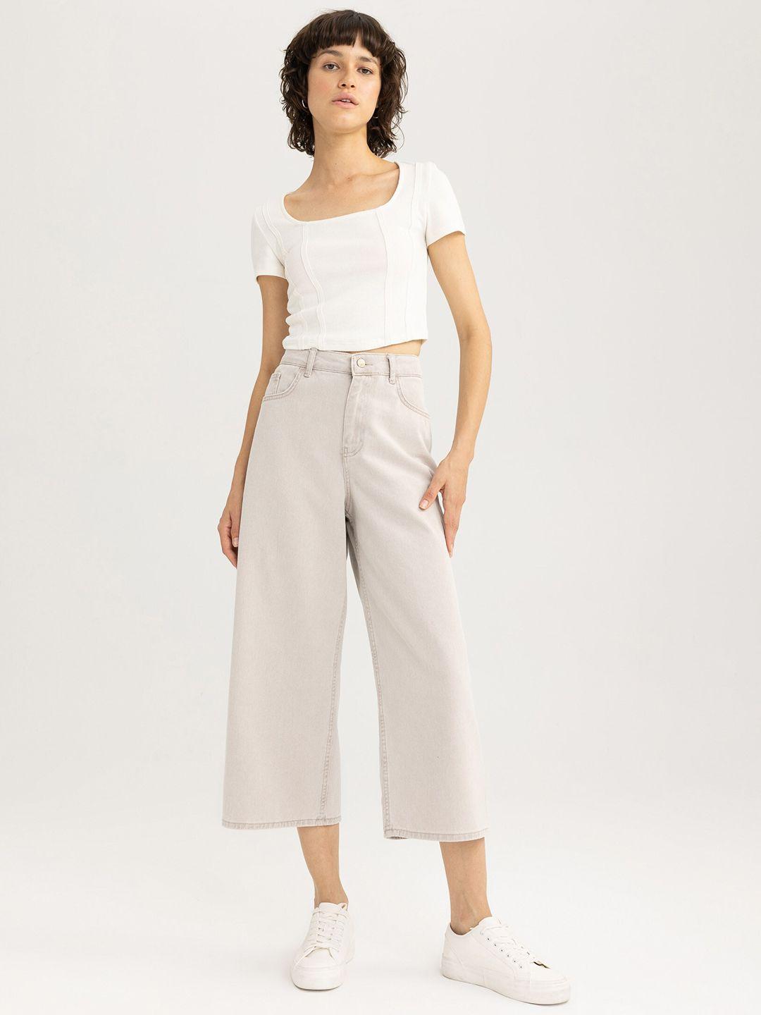 defacto women pure cotton culottes trousers