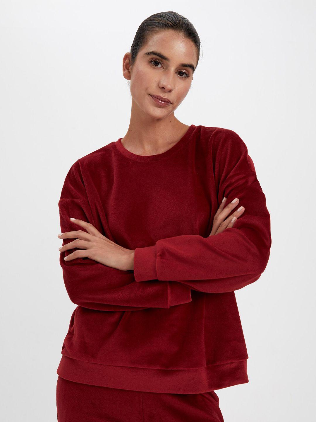 defacto women round neck pullover sweatshirt