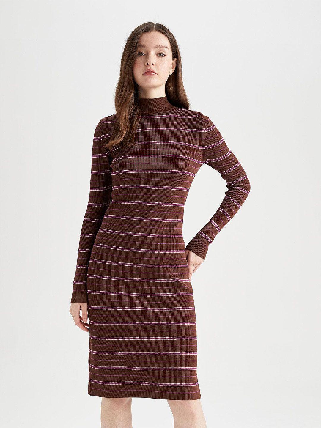 defacto women striped sheath dress