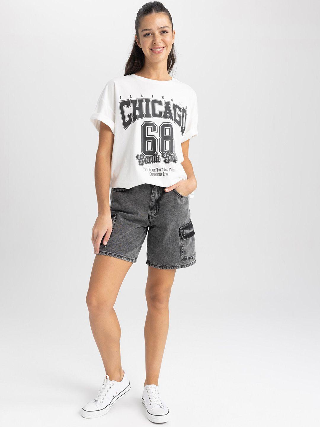 defacto women washed denim shorts