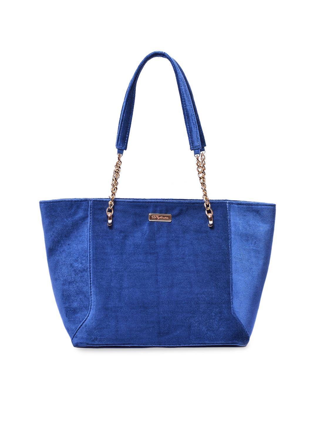defiesta blue shopper shoulder bag with quilted