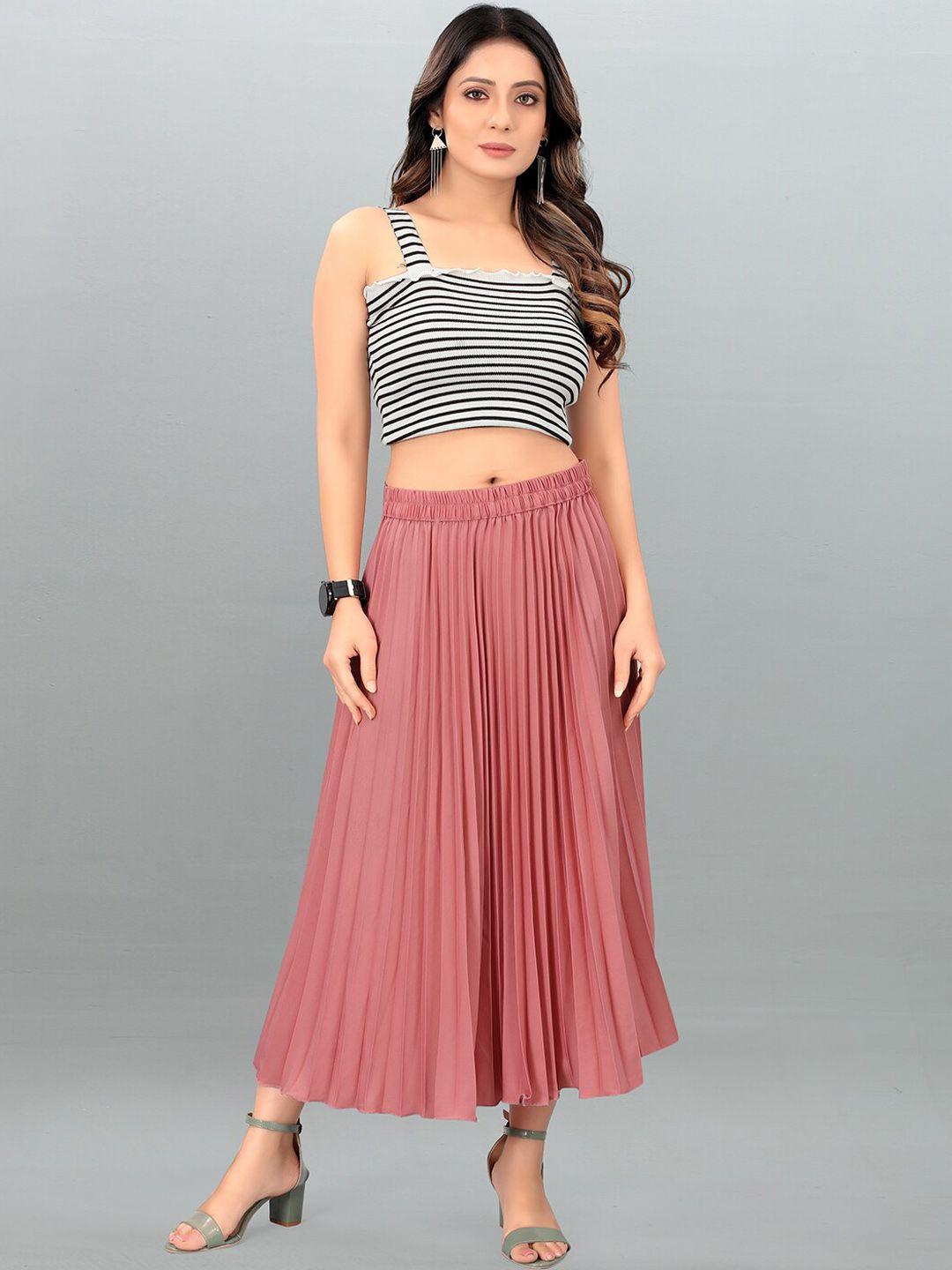 deklook a line midi pleated skirt