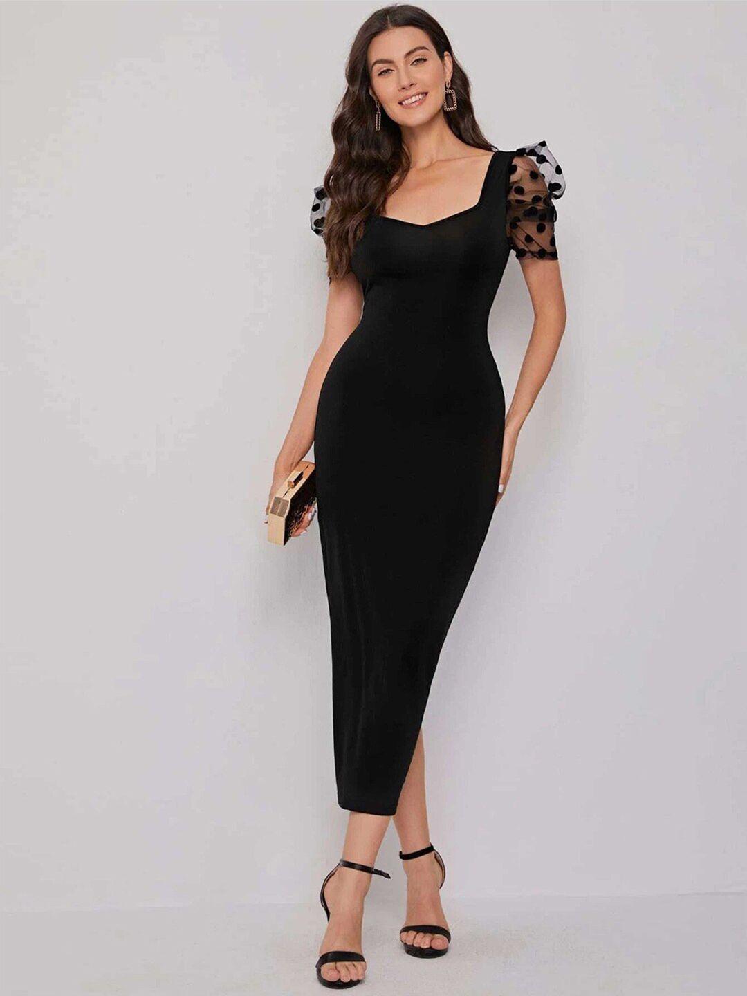 deklook black bodycon midi dress