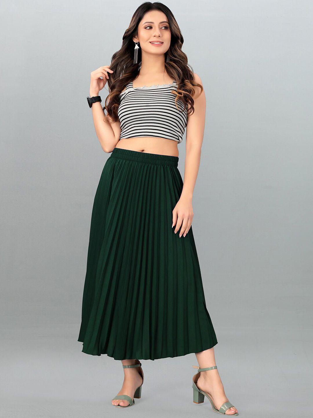 deklook pleated a-line midi skirt