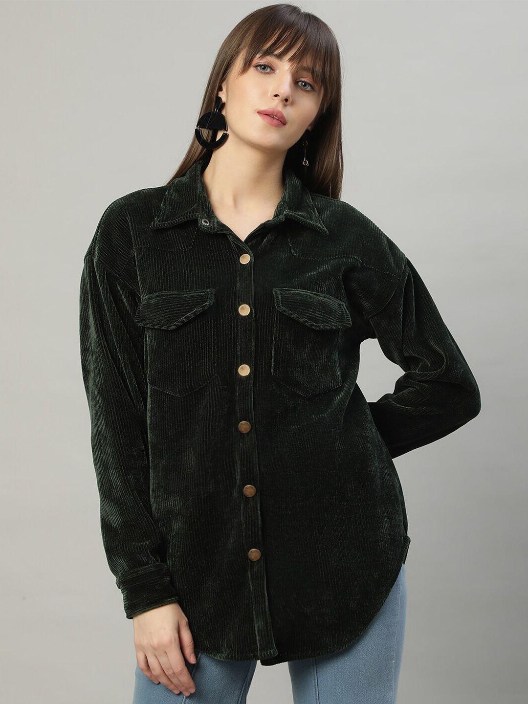 delan corduroy relaxed oversized opaque casual shirt