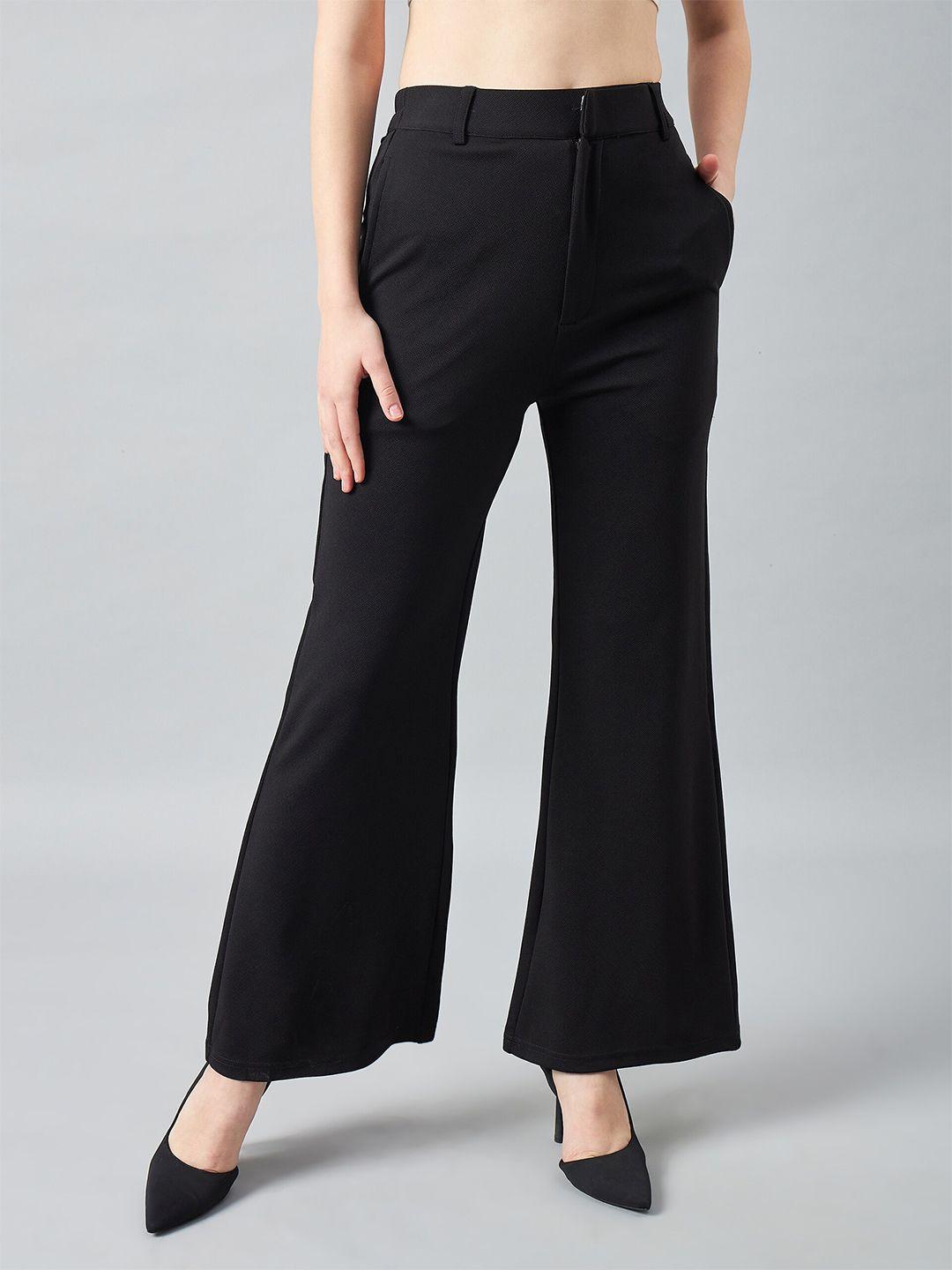 delan women relaxed high-rise easy wash bootcut trousers