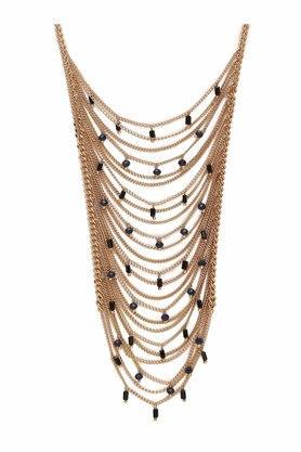 delicated layered stone chain necklace