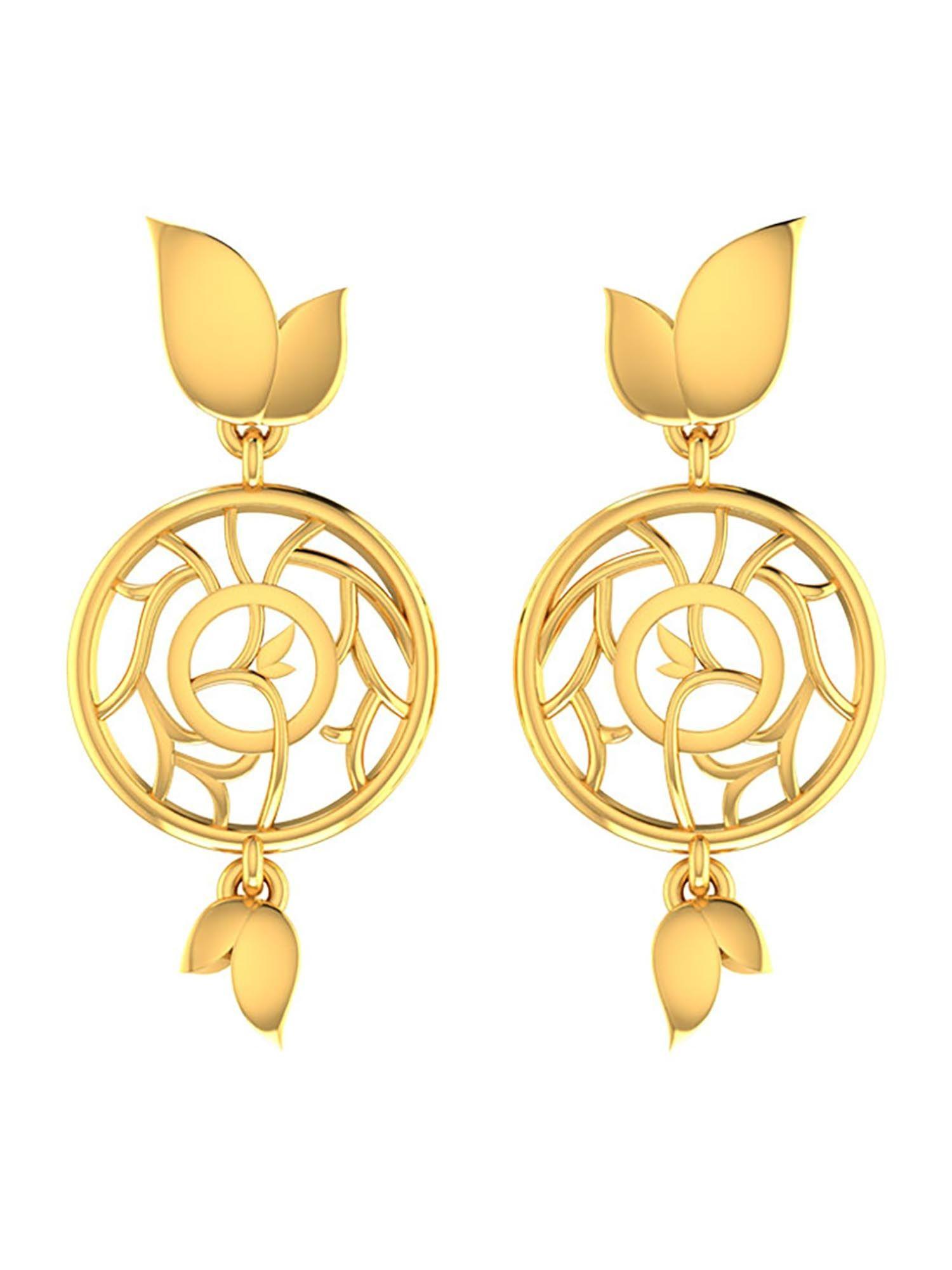 delight dangler gold earrings with silicone push