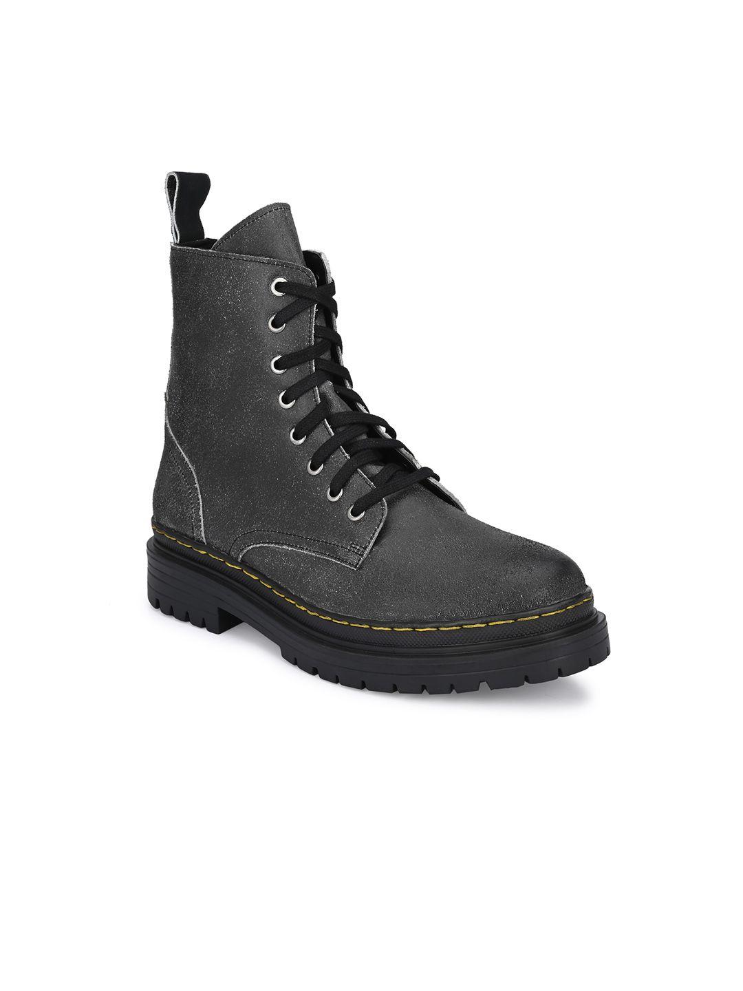 delize men grey high-top  boots