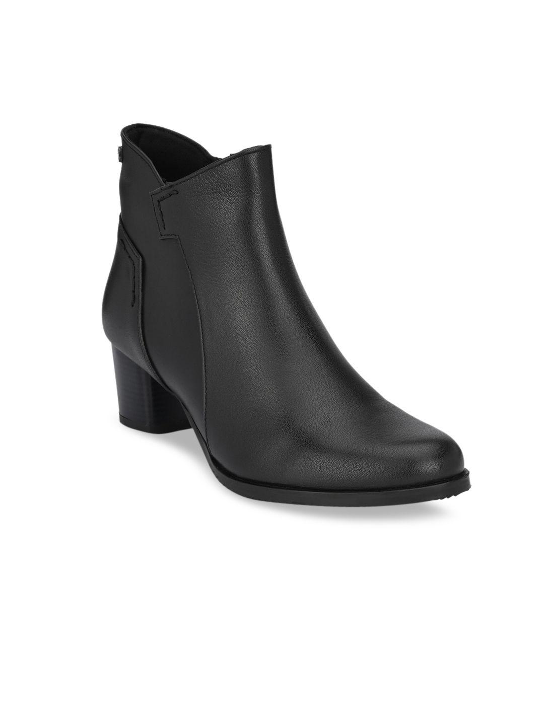 delize black block heeled boots
