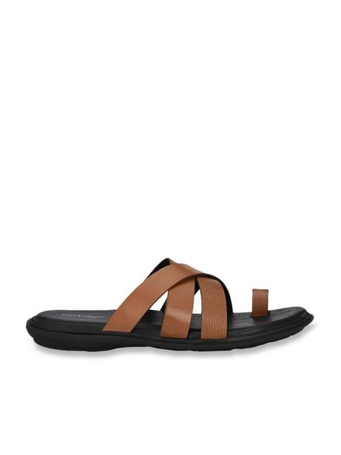 delize men's tan toe ring sandals