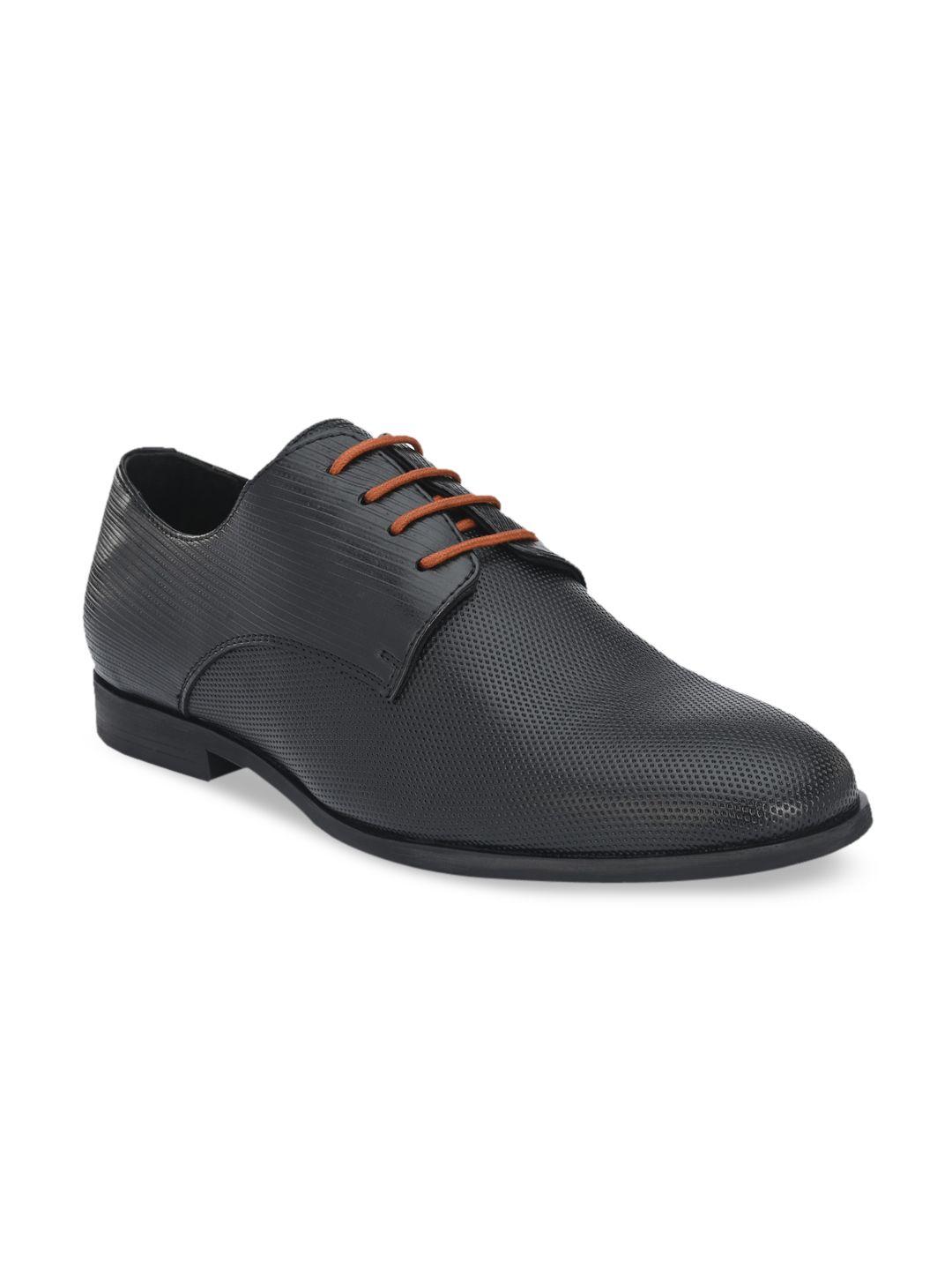 delize men black solid formal derbys