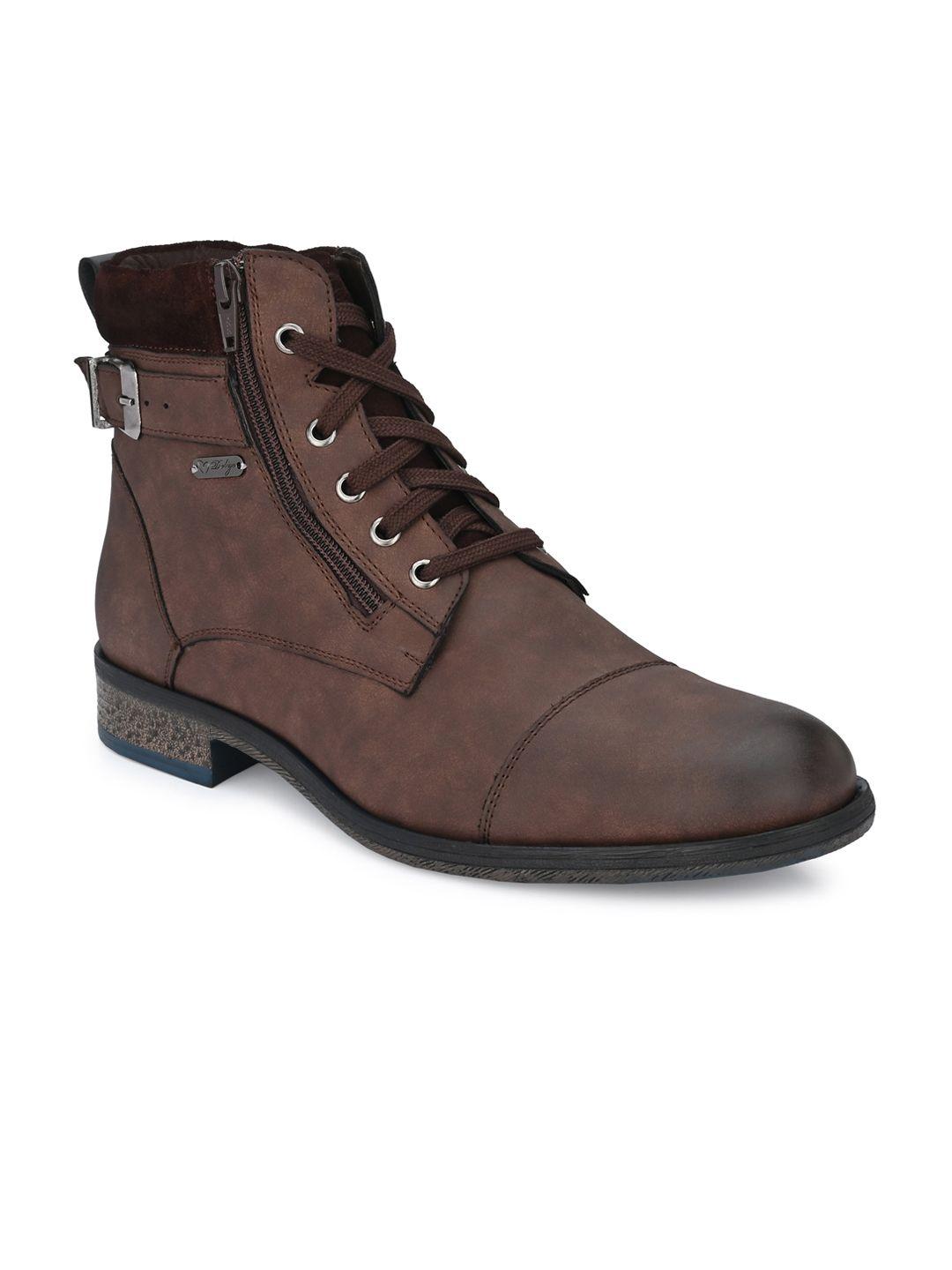 delize men brown flat boots