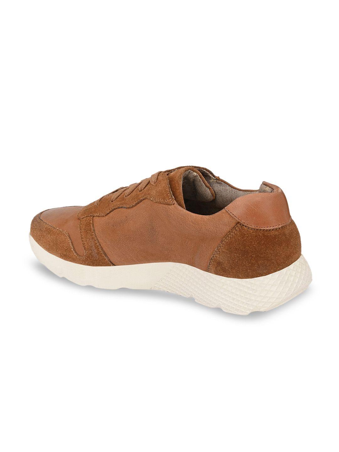 delize men brown leather sneakers