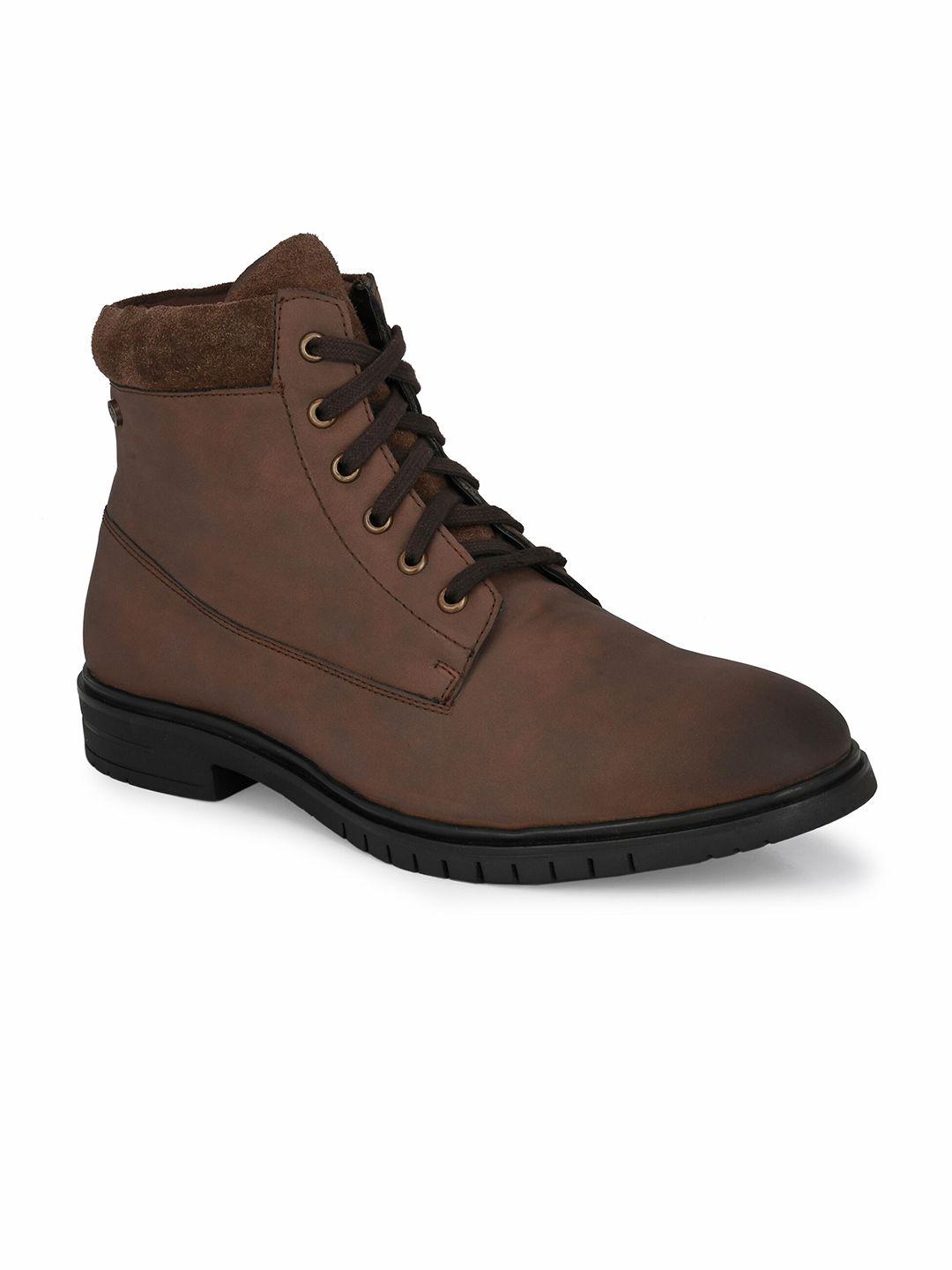 delize men brown solid regular boots