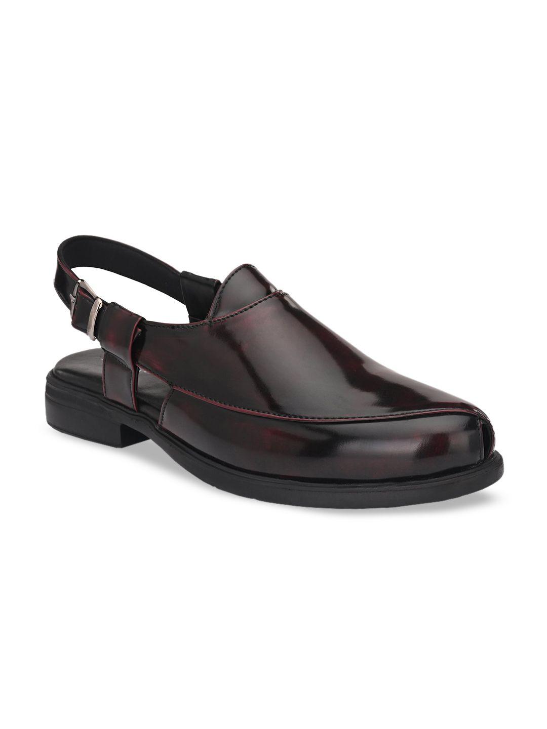 delize men maroon solid comfort sandals