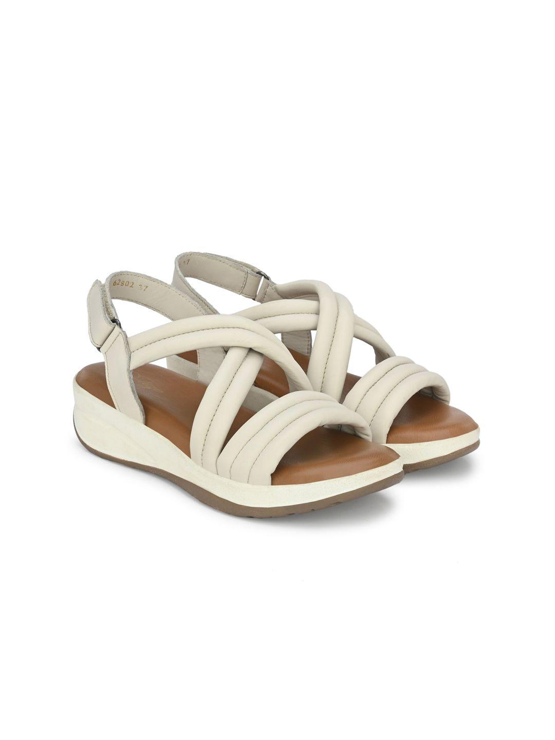 delize white leather wedge sandals