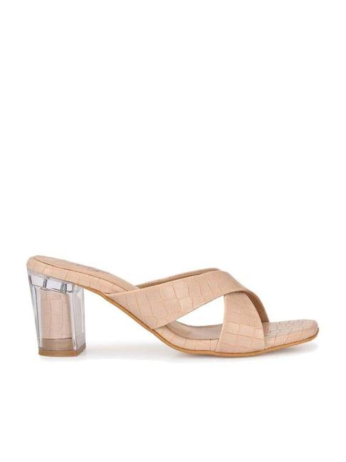 delize women's beige cross strap sandals