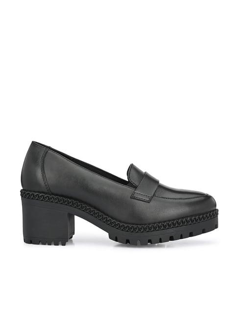 delize women's black casual loafers