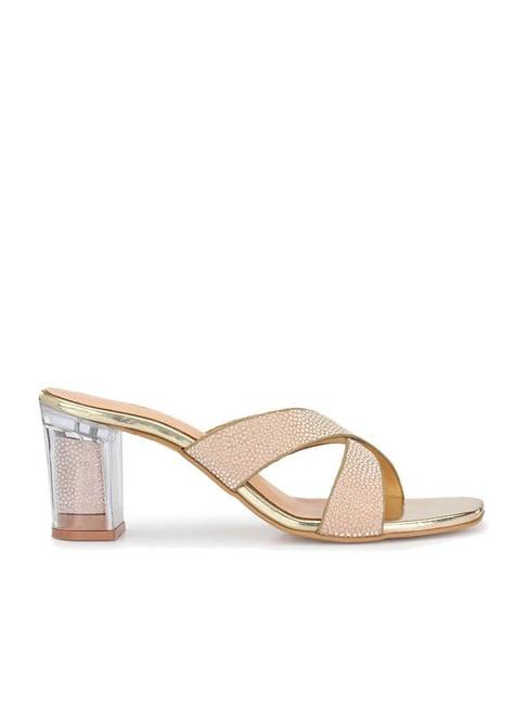 delize women's rose gold cross strap sandals