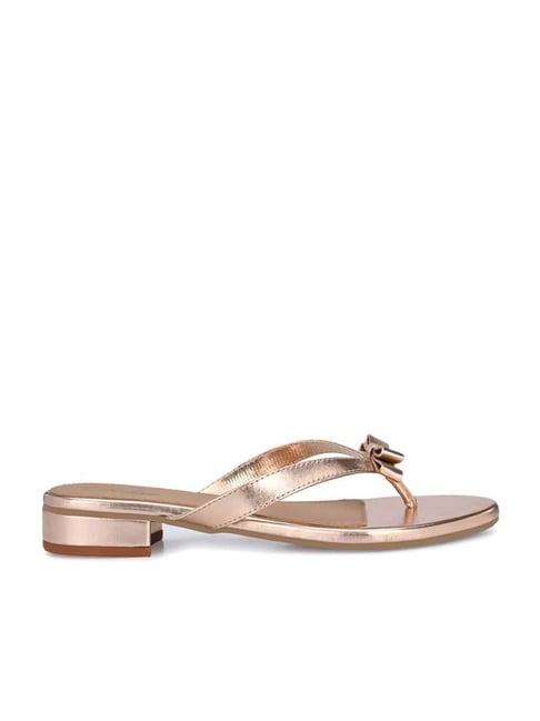 delize women's rose gold thong sandals