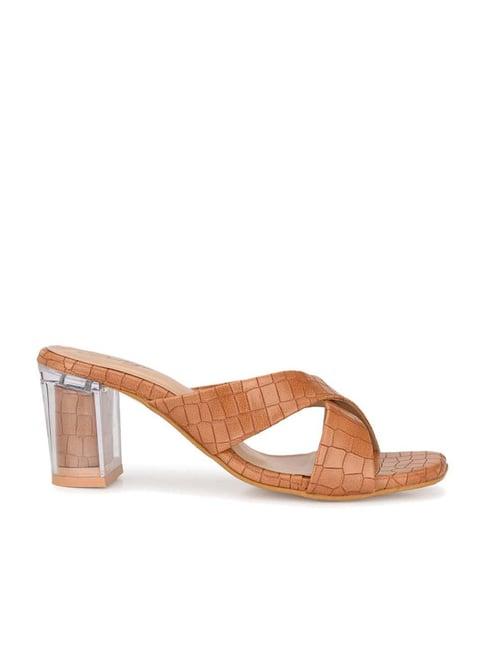 delize women's tan cross strap sandals