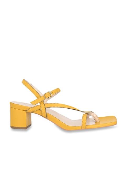 delize women's yellow ankle strap sandals