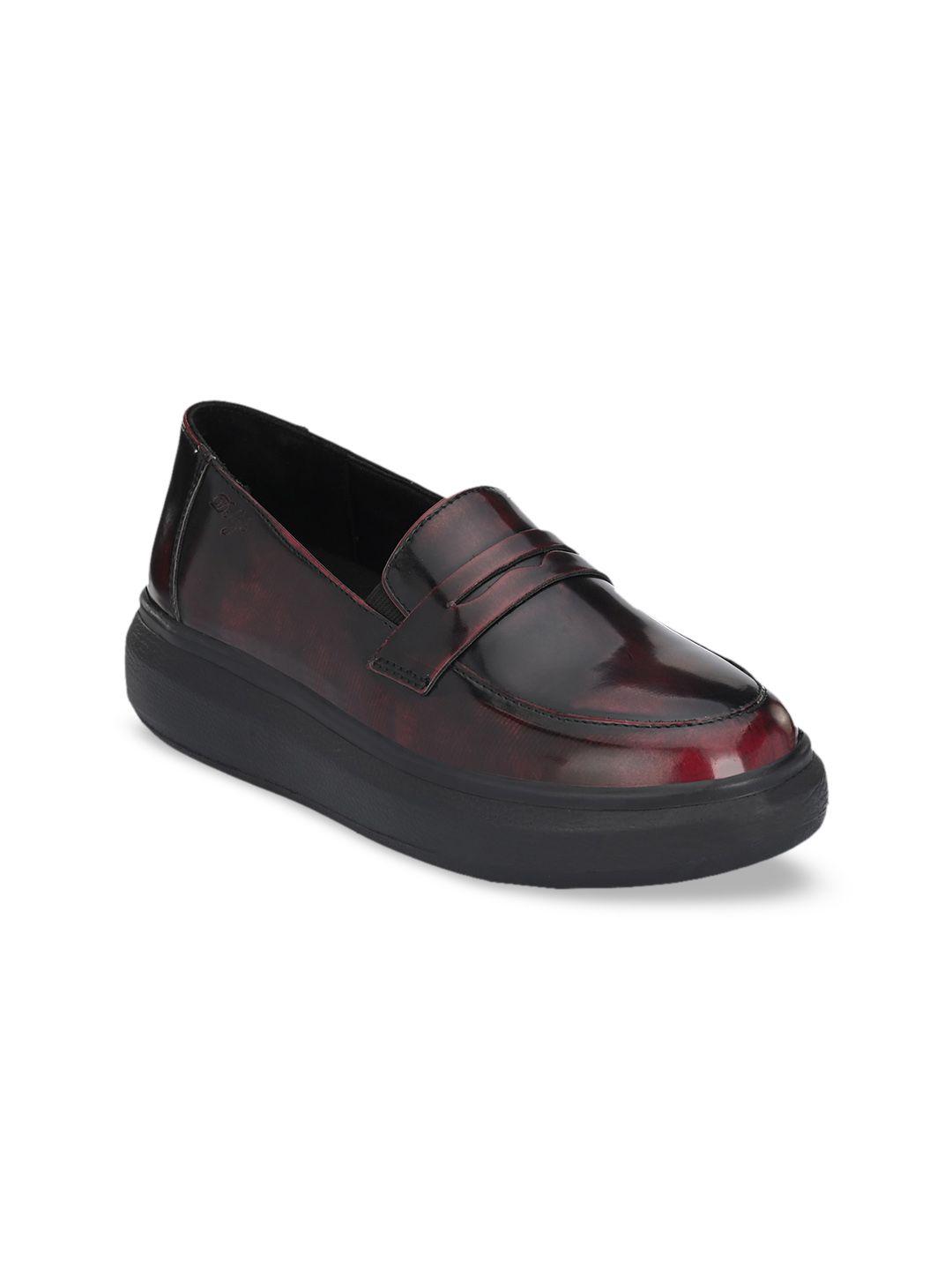 delize women burgundy loafers