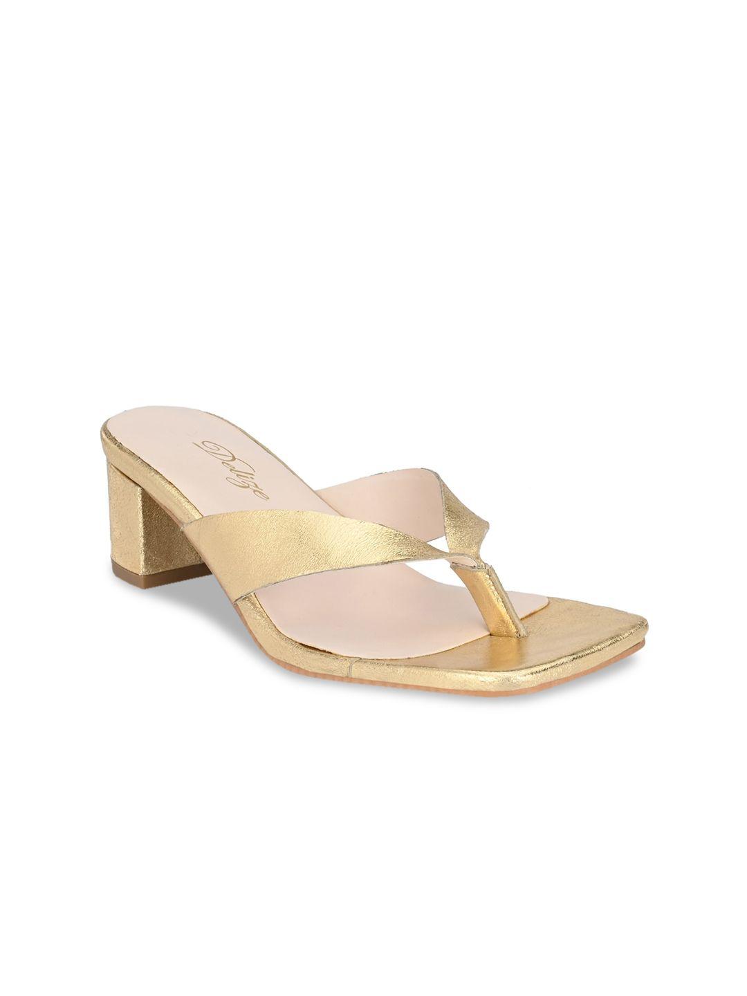 delize women gold-toned solid sandals