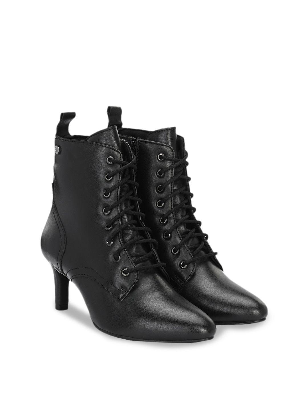 delize women mid top kitten heel leather regular boots