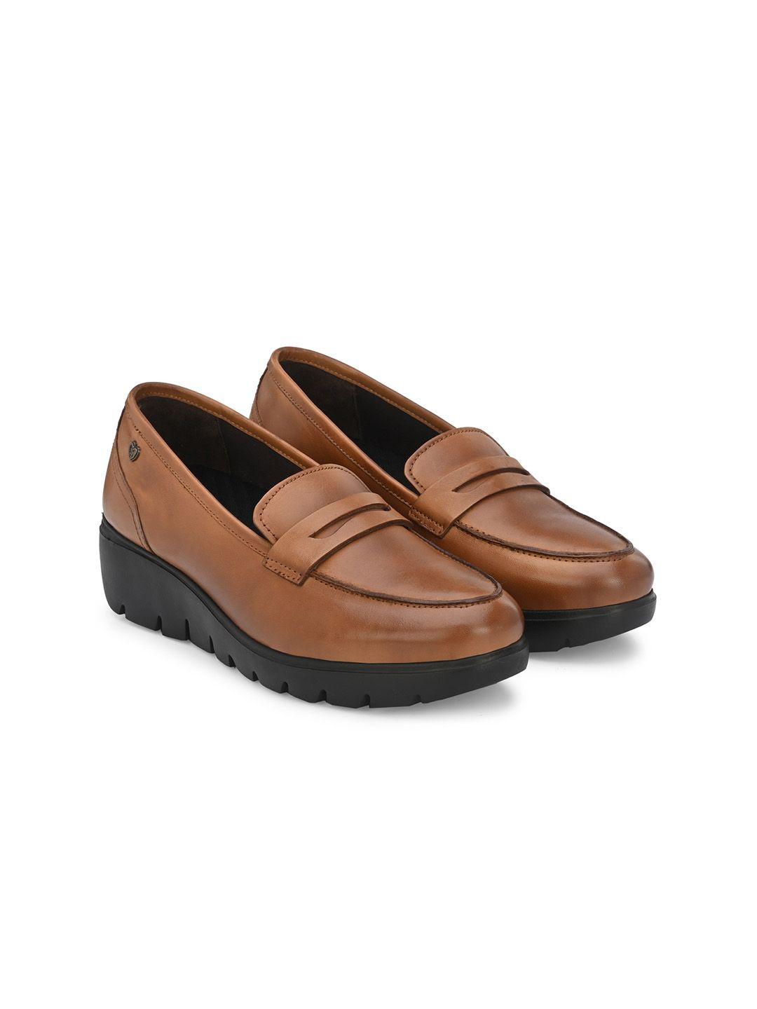 delize women tan leather loafers