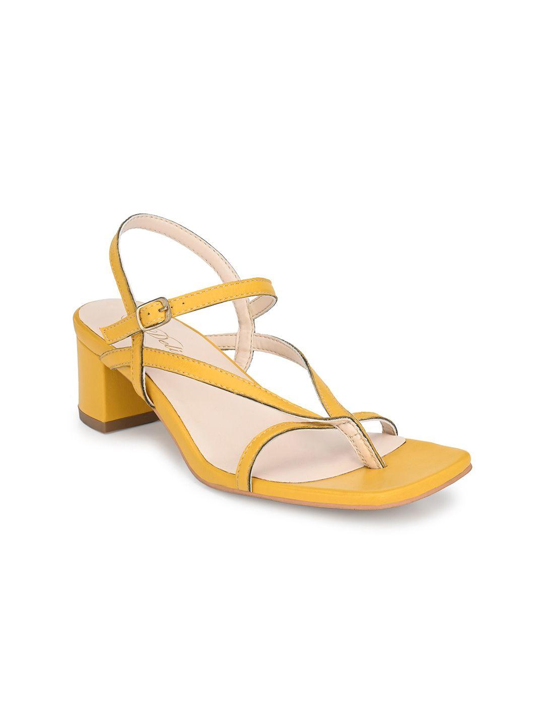 delize women yellow block heels