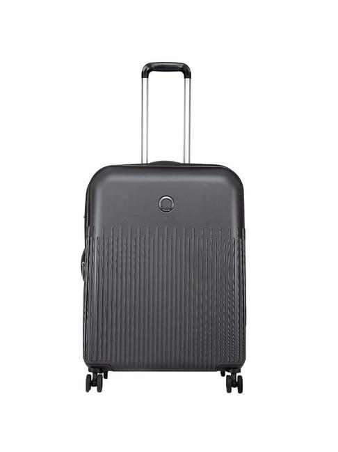 delsey black 4 wheel large hard cabin trolley - 53 cm