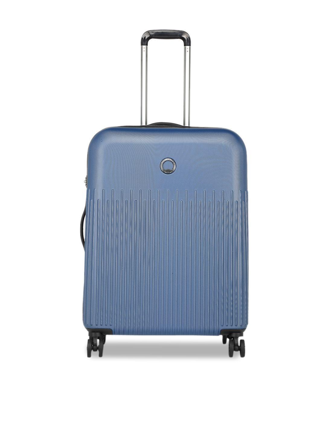 delsey blue textured lima hard-sided cabin trolley suitcase