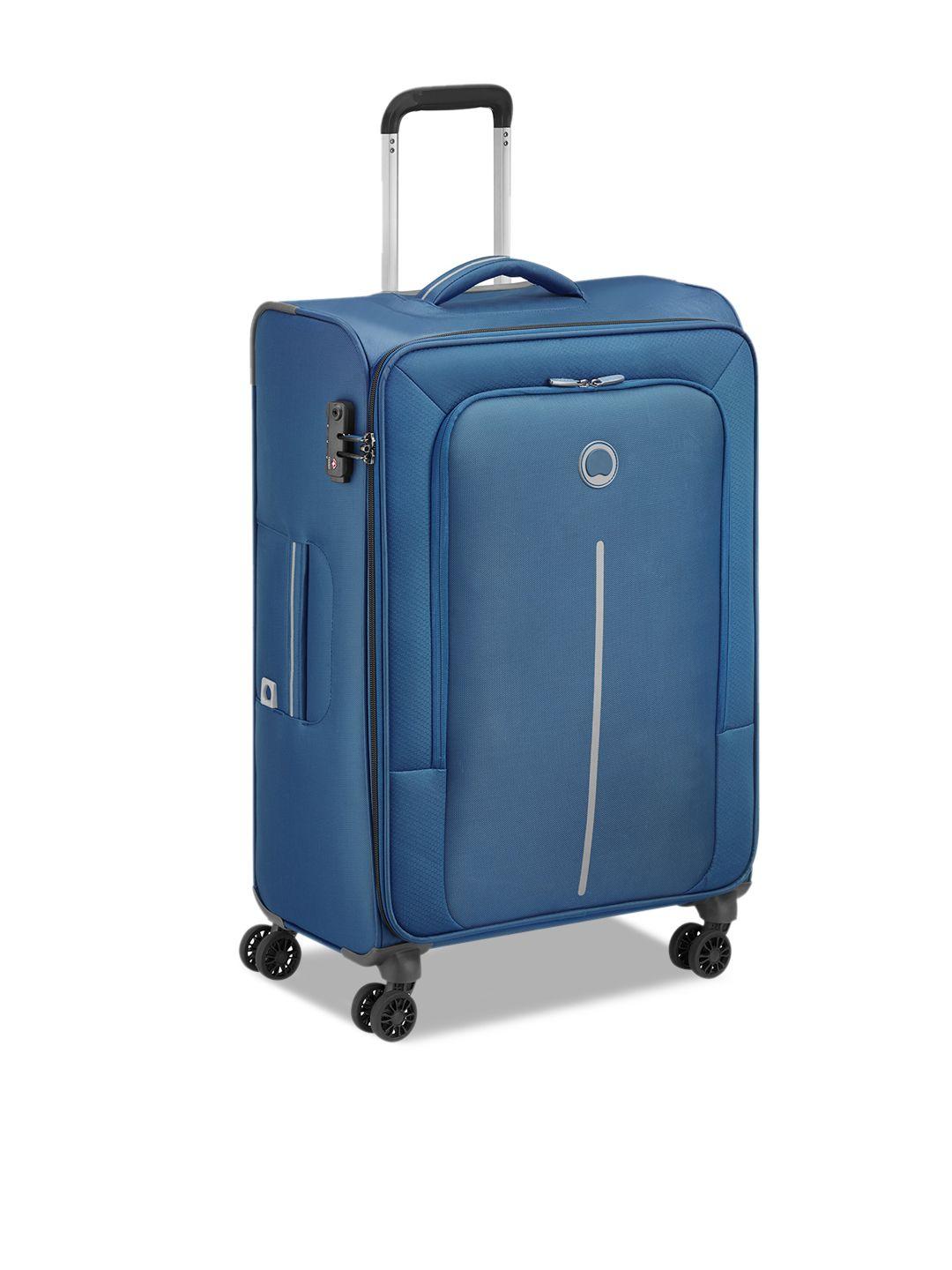 delsey textured soft-sided large trolley suitcase