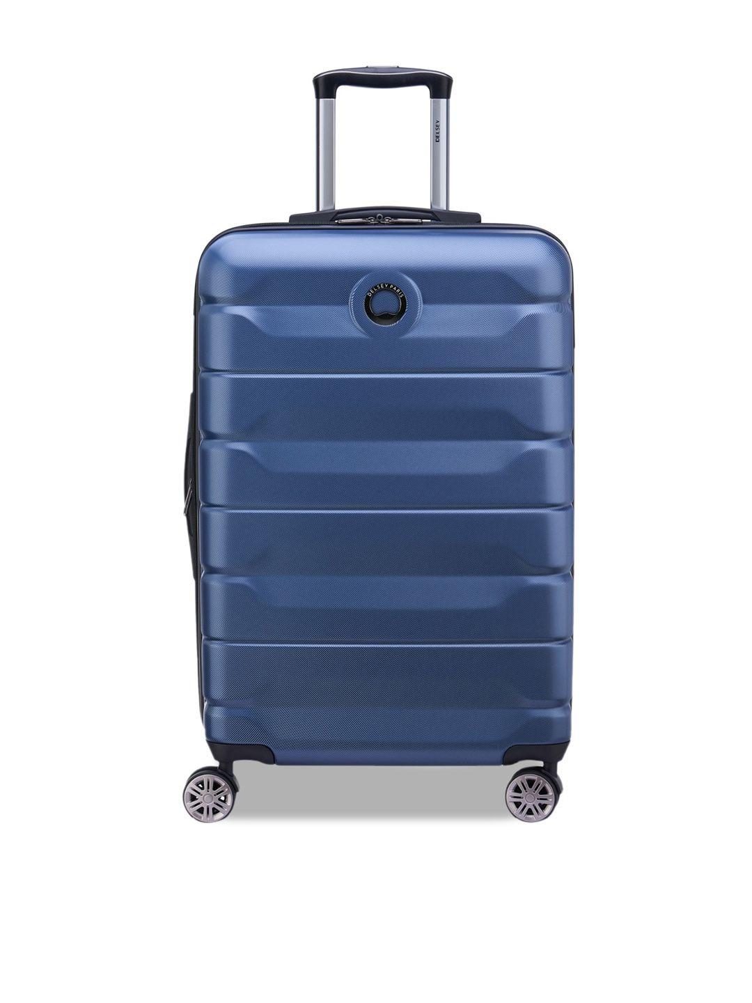 delsey textured suitcase trolley bag