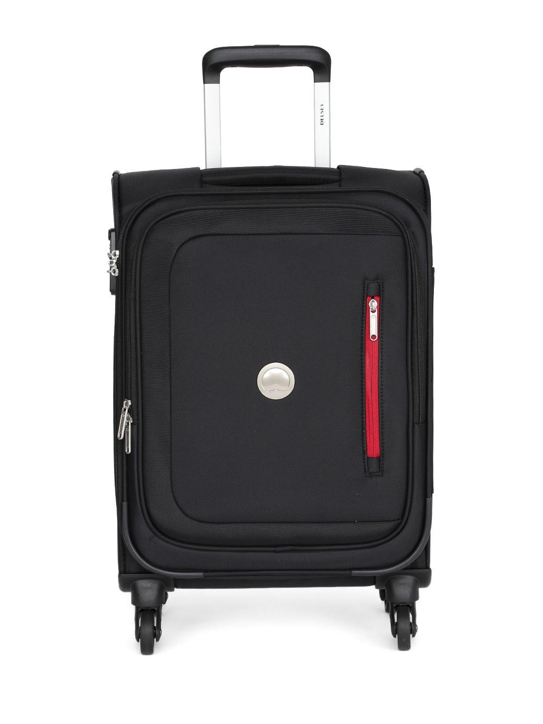 delsey unisex black cabin trolley bag