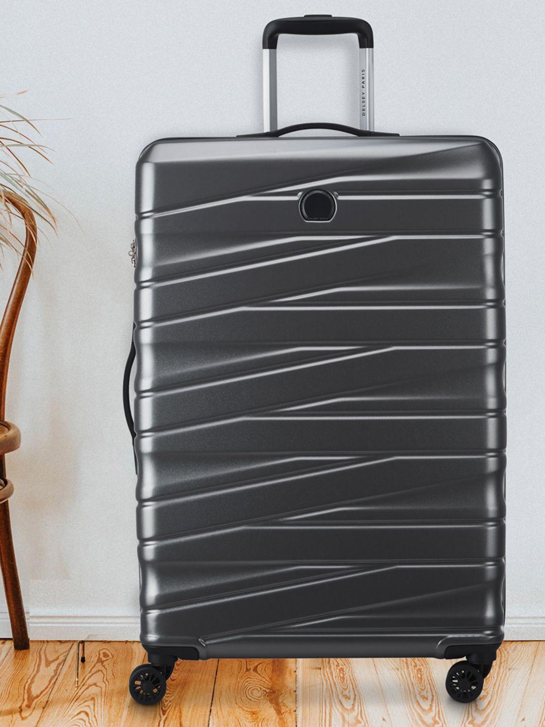 delsey unisex textured suitcase trolley bag-66cm