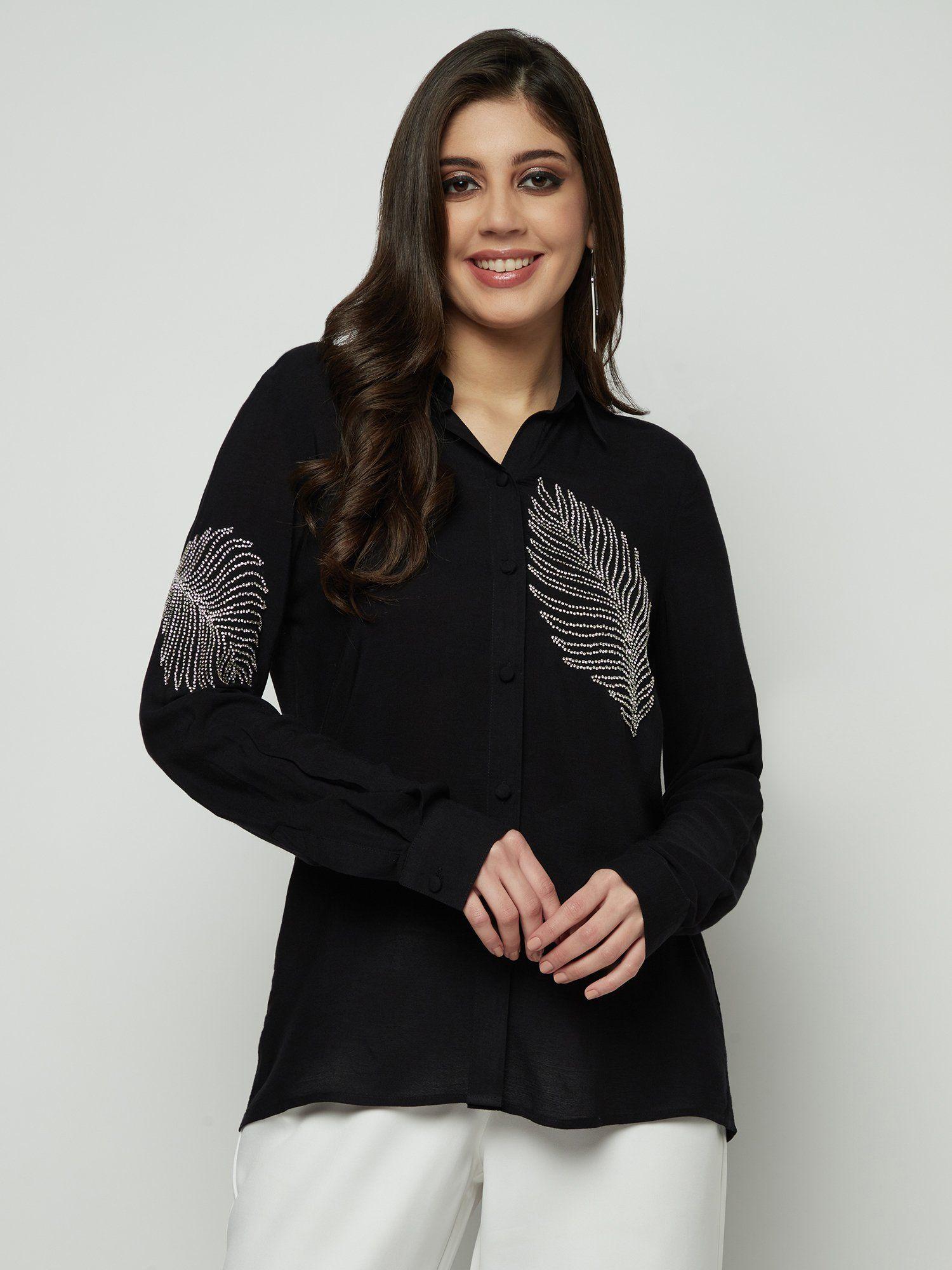 deluxe embellished black shirt