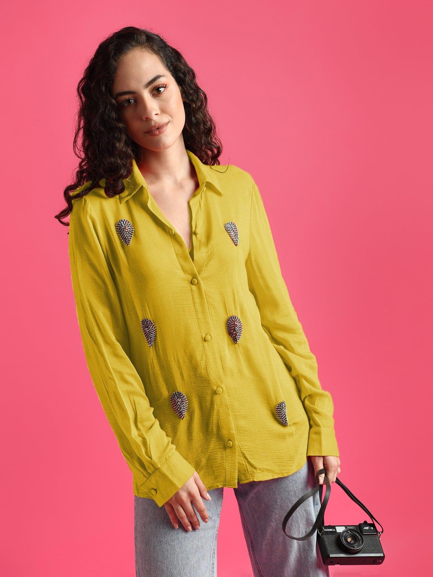 deluxe embellished yellow shirt