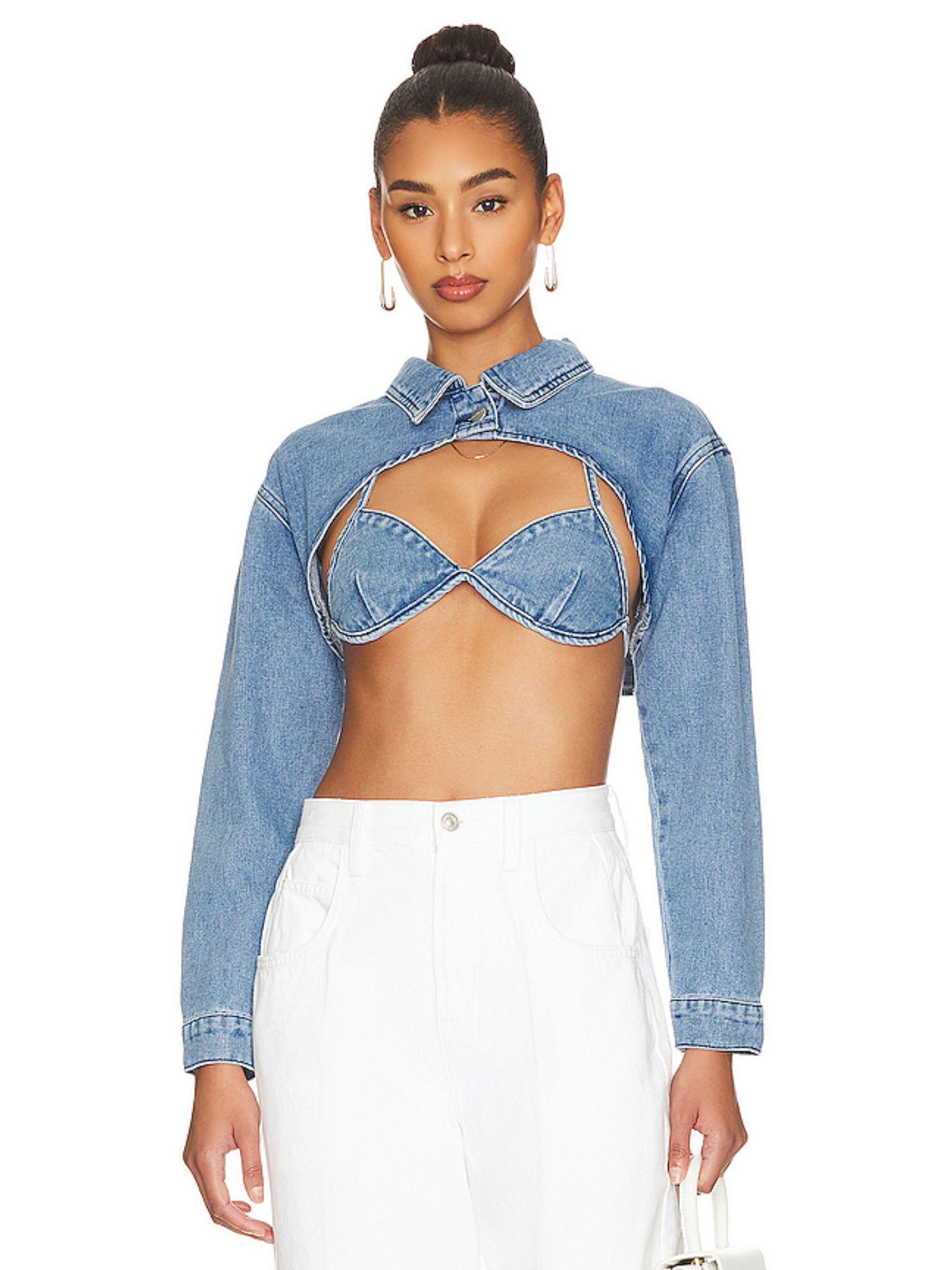 demi crop jacket set