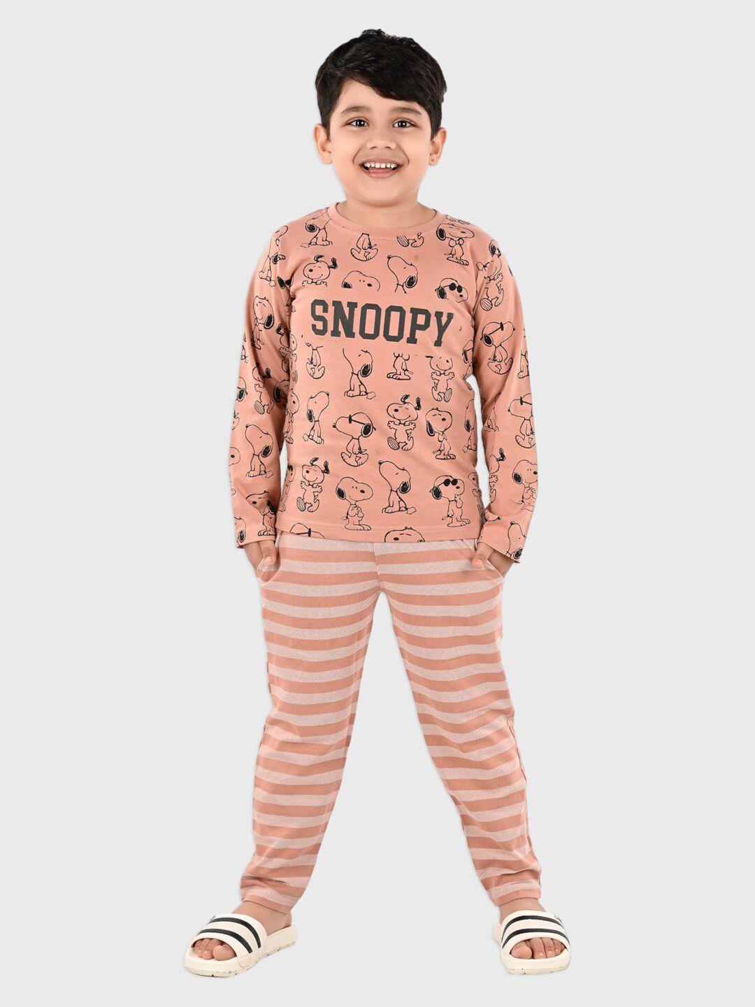 denikid-kids-snoopy-printed-pure-cotton-t-shirt-with-pyjamas