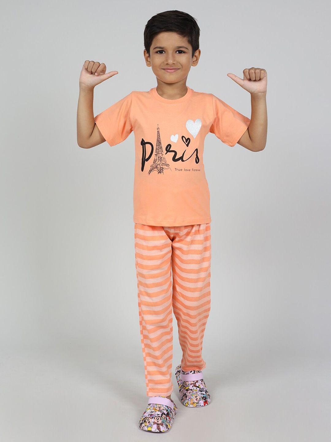 denikid boys printed pure cotton t-shirt & pyjamas