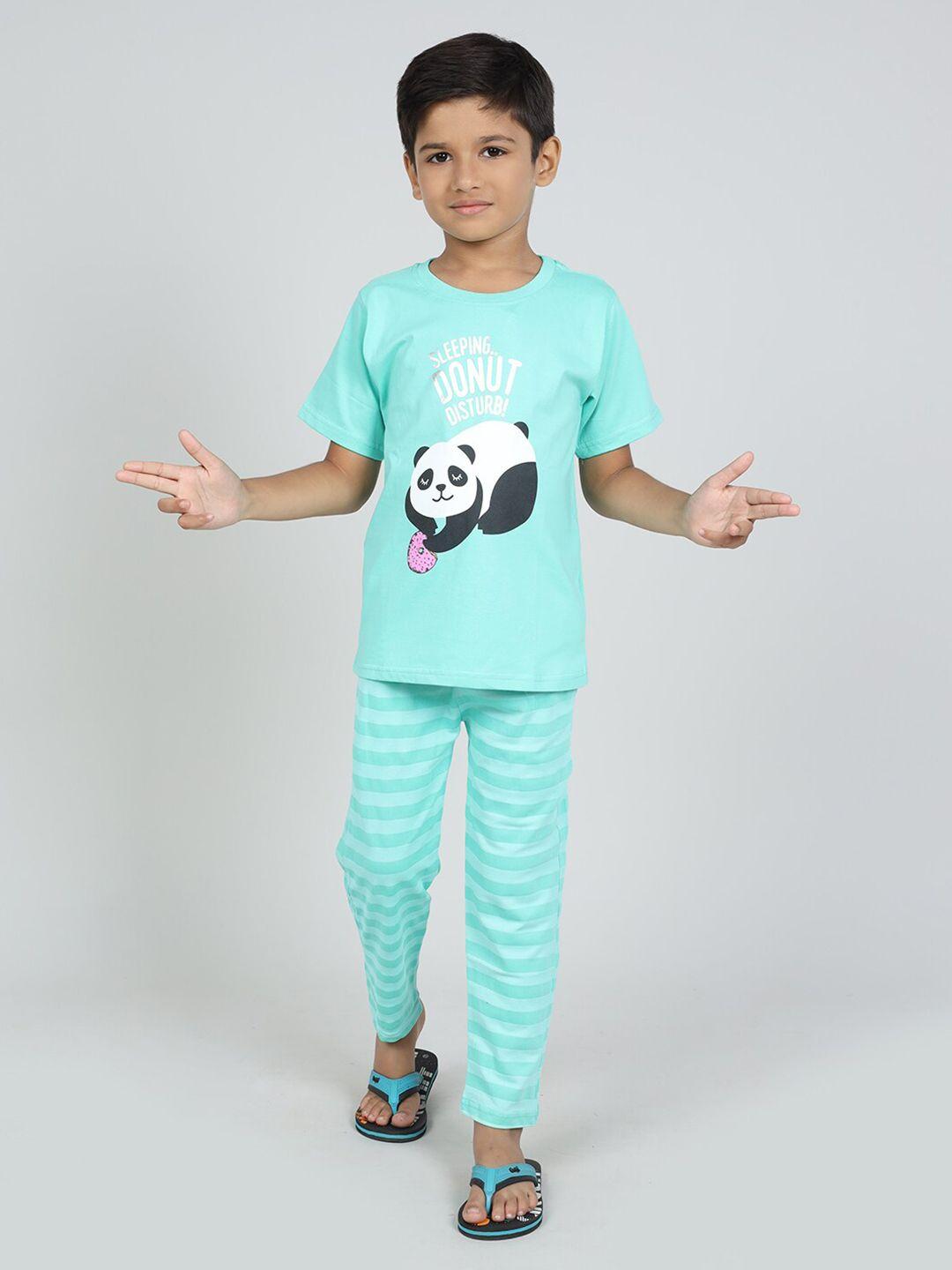 denikid kids panda printed pure cotton night suit